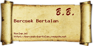 Bercsek Bertalan névjegykártya