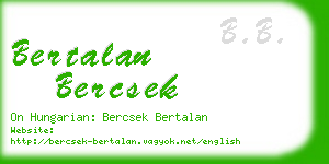 bertalan bercsek business card